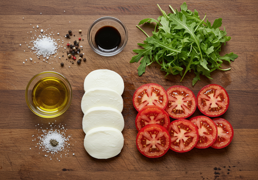 Assembling BJ’s Tomato Mozzarella Salad