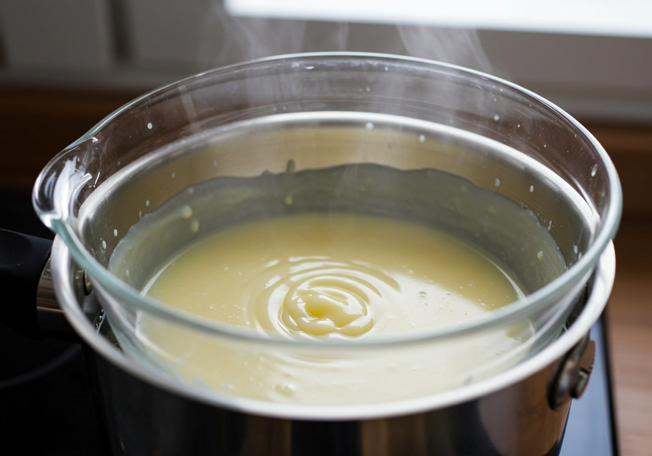 Step-by-step process of making white chocolate ice cream at home